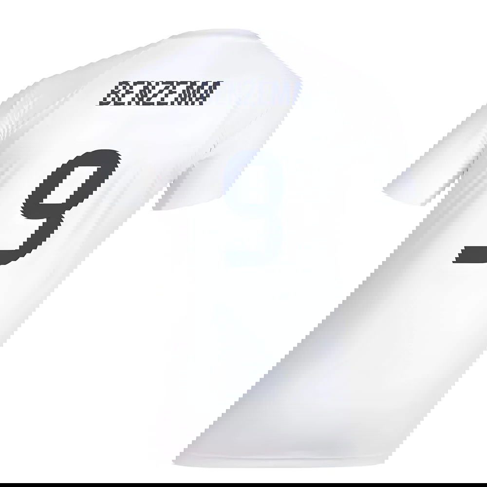 2025-2026 Real Madrid Seasonal Graphic Tee (White) (Benzema 9)
