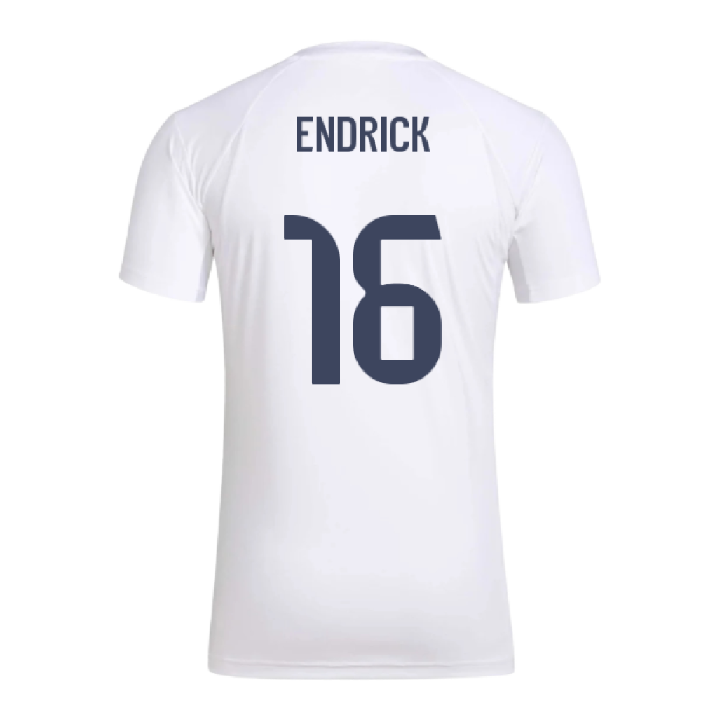 2025-2026 Real Madrid Seasonal Graphic Tee (White) (Endrick 16)