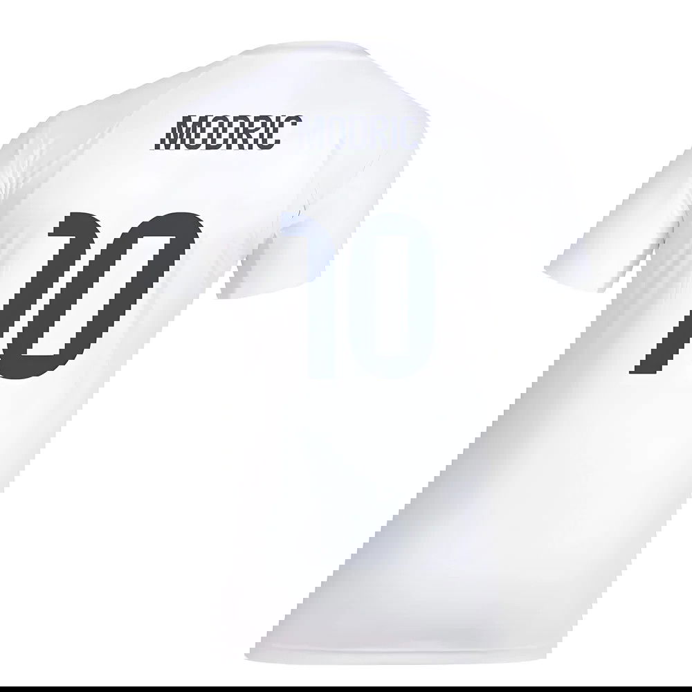 2025-2026 Real Madrid Seasonal Graphic Tee (White) (Modric 10)