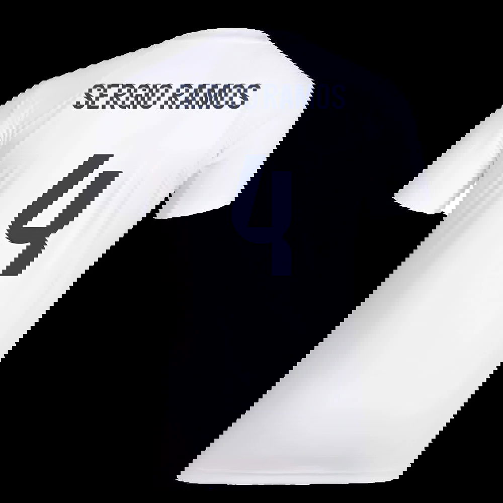 2025-2026 Real Madrid Seasonal Graphic Tee (White) (Sergio Ramos 4)
