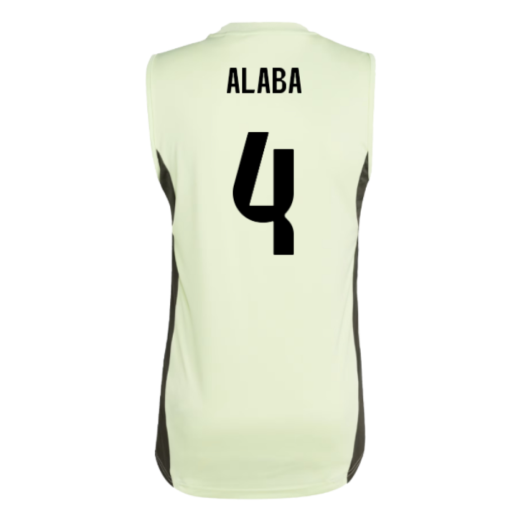 2025-2026 Real Madrid Sleeveless Training Jersey (Almost Lime) (Alaba 4)