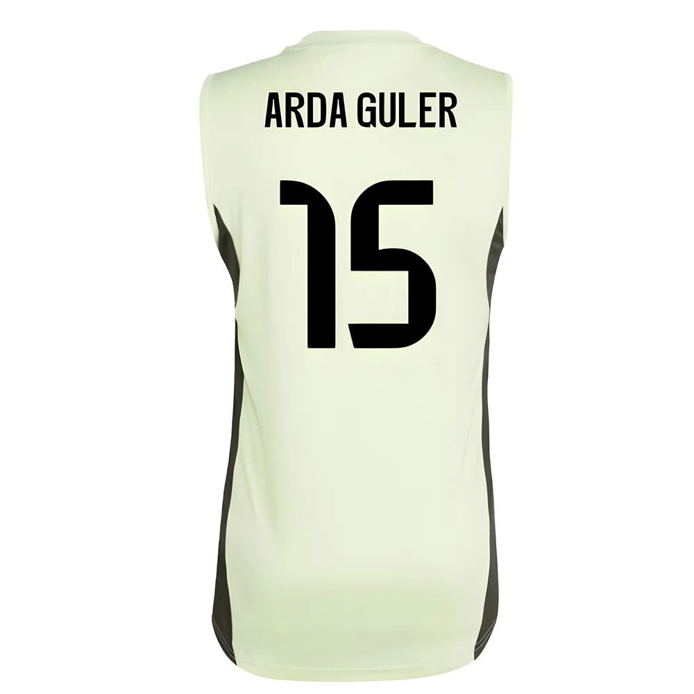 2025-2026 Real Madrid Sleeveless Training Jersey (Almost Lime) (Arda Guler 15)