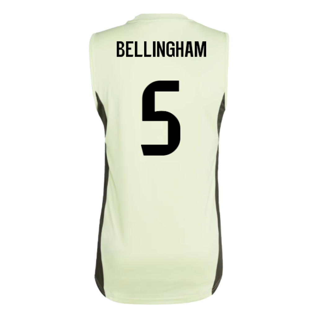 2025-2026 Real Madrid Sleeveless Training Jersey (Almost Lime) (Bellingham 5)
