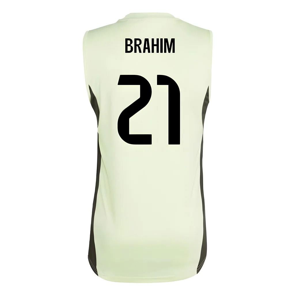 2025-2026 Real Madrid Sleeveless Training Jersey (Almost Lime) (Brahim 21)