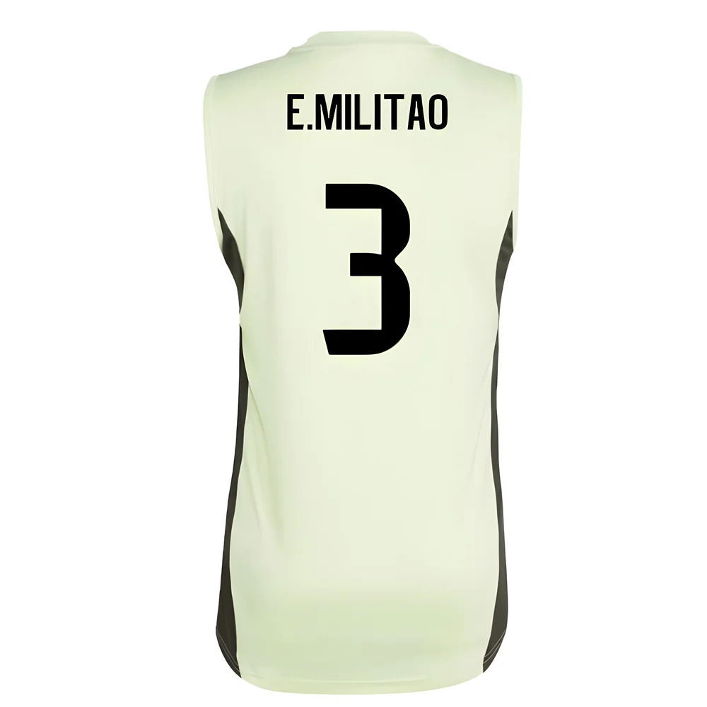 2025-2026 Real Madrid Sleeveless Training Jersey (Almost Lime) (E.Militao 3)
