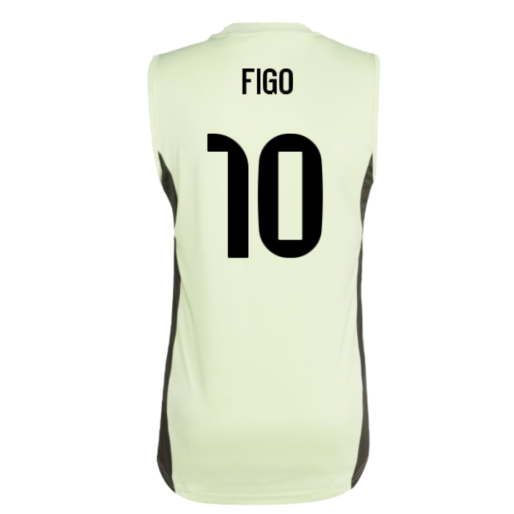 2025-2026 Real Madrid Sleeveless Training Jersey (Almost Lime) (Figo 10)