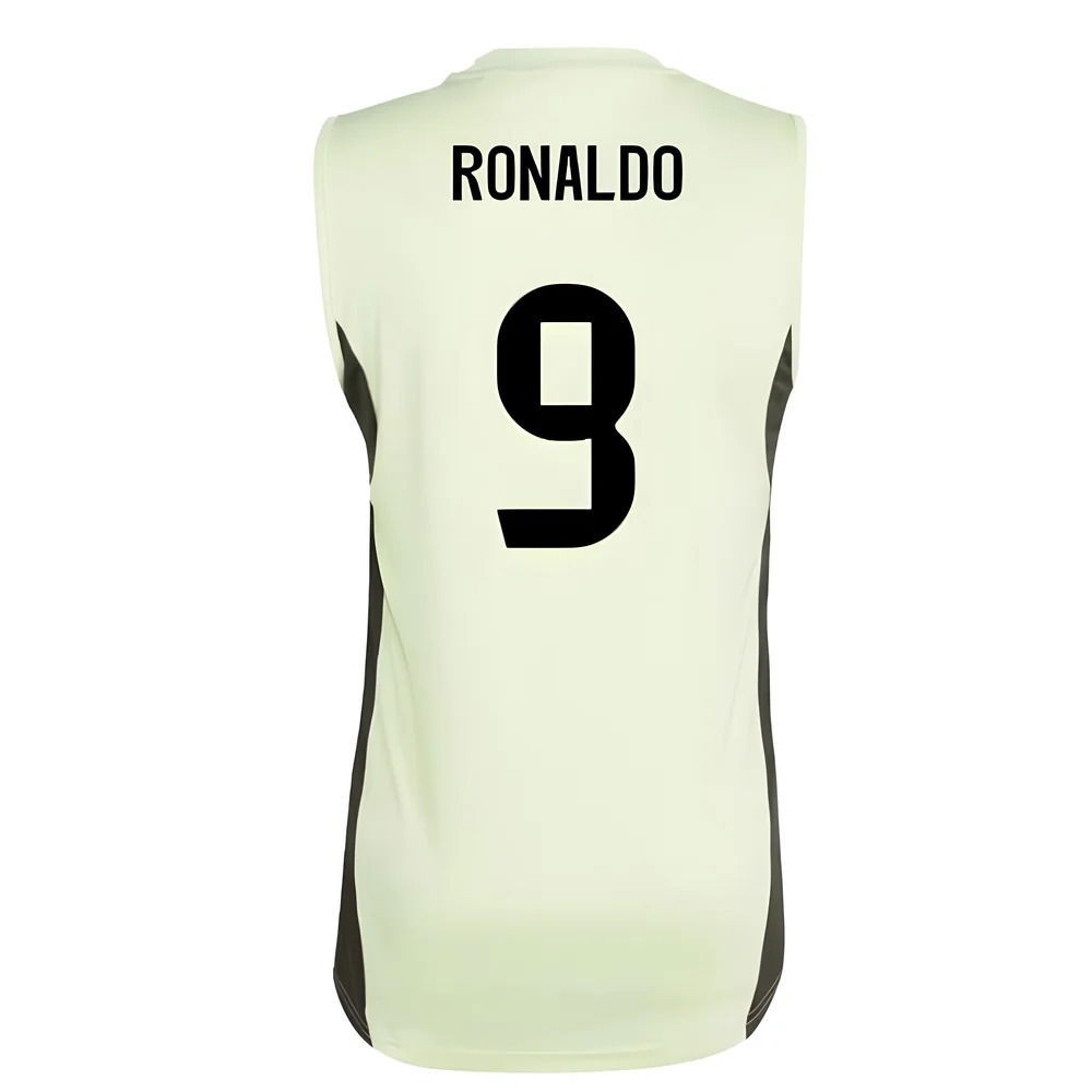 2025-2026 Real Madrid Sleeveless Training Jersey (Almost Lime) (Ronaldo 9)