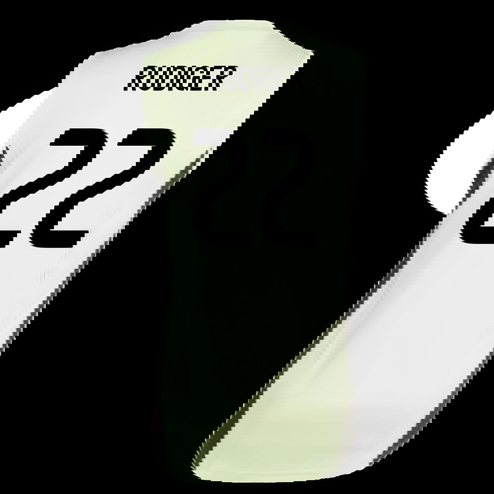 2025-2026 Real Madrid Sleeveless Training Jersey (Almost Lime) (Rudiger 22)