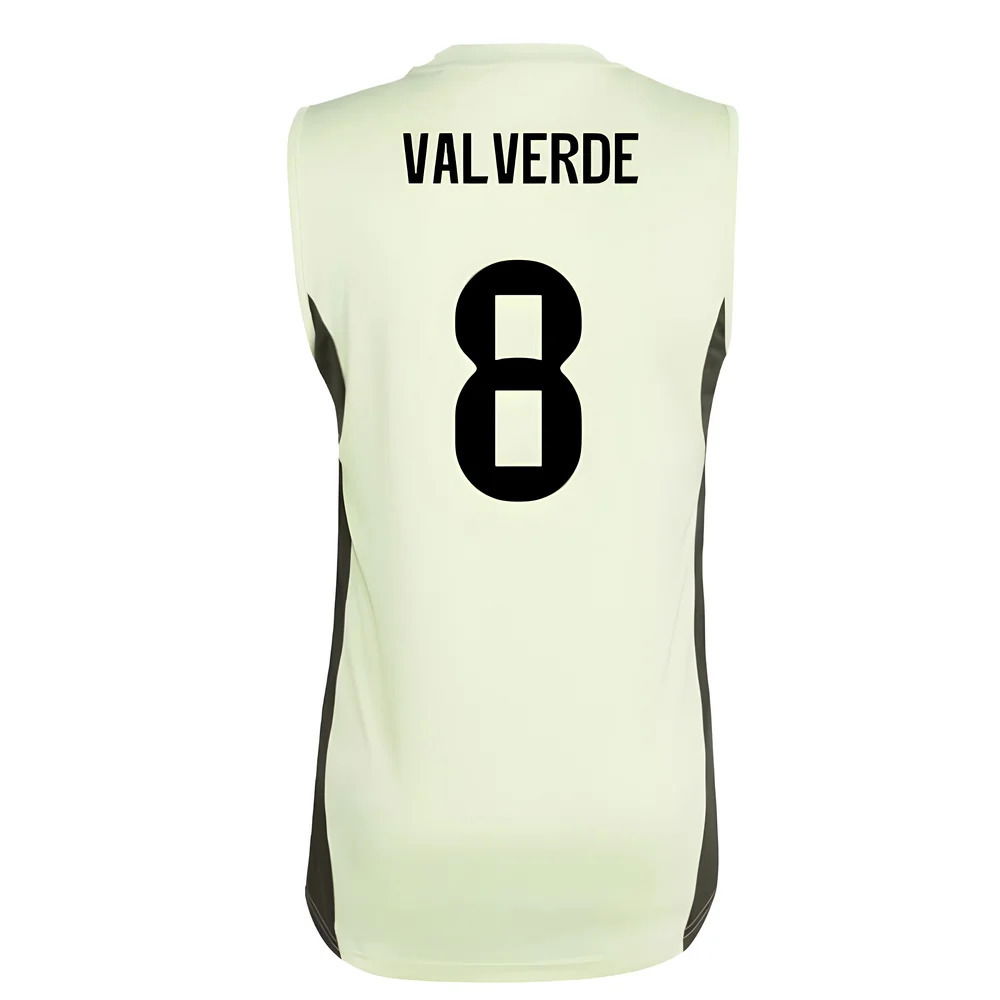 2025-2026 Real Madrid Sleeveless Training Jersey (Almost Lime) (Valverde 8)