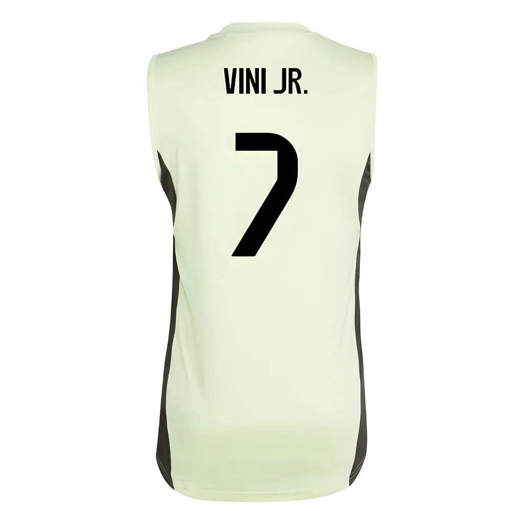 2025-2026 Real Madrid Sleeveless Training Jersey (Almost Lime) (Vini Jr. 7)