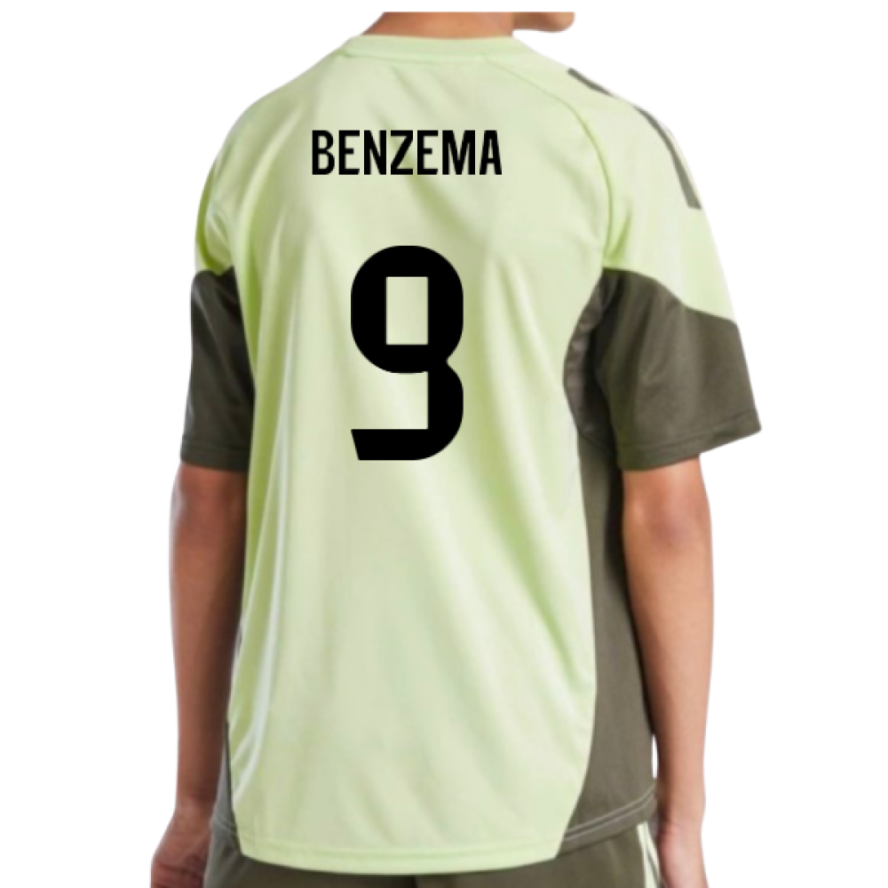 2025-2026 Real Madrid Training Jersey (Almost Lime) - Kids (Benzema 9)