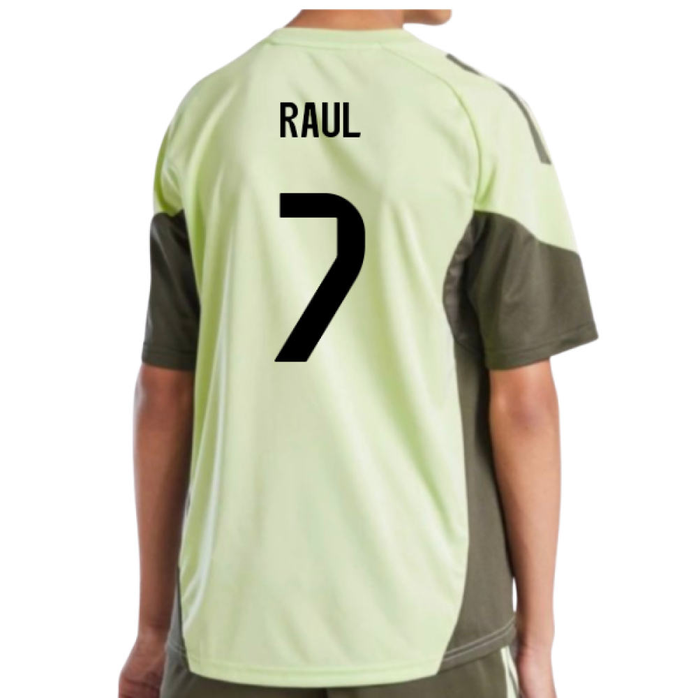 2025-2026 Real Madrid Training Jersey (Almost Lime) - Kids (Raul 7)