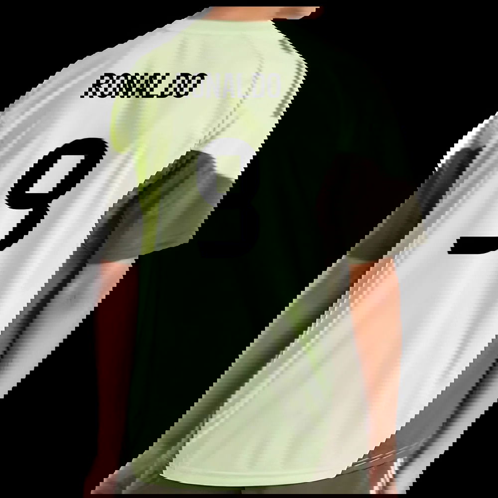 2025-2026 Real Madrid Training Jersey (Almost Lime) - Kids (Ronaldo 9)