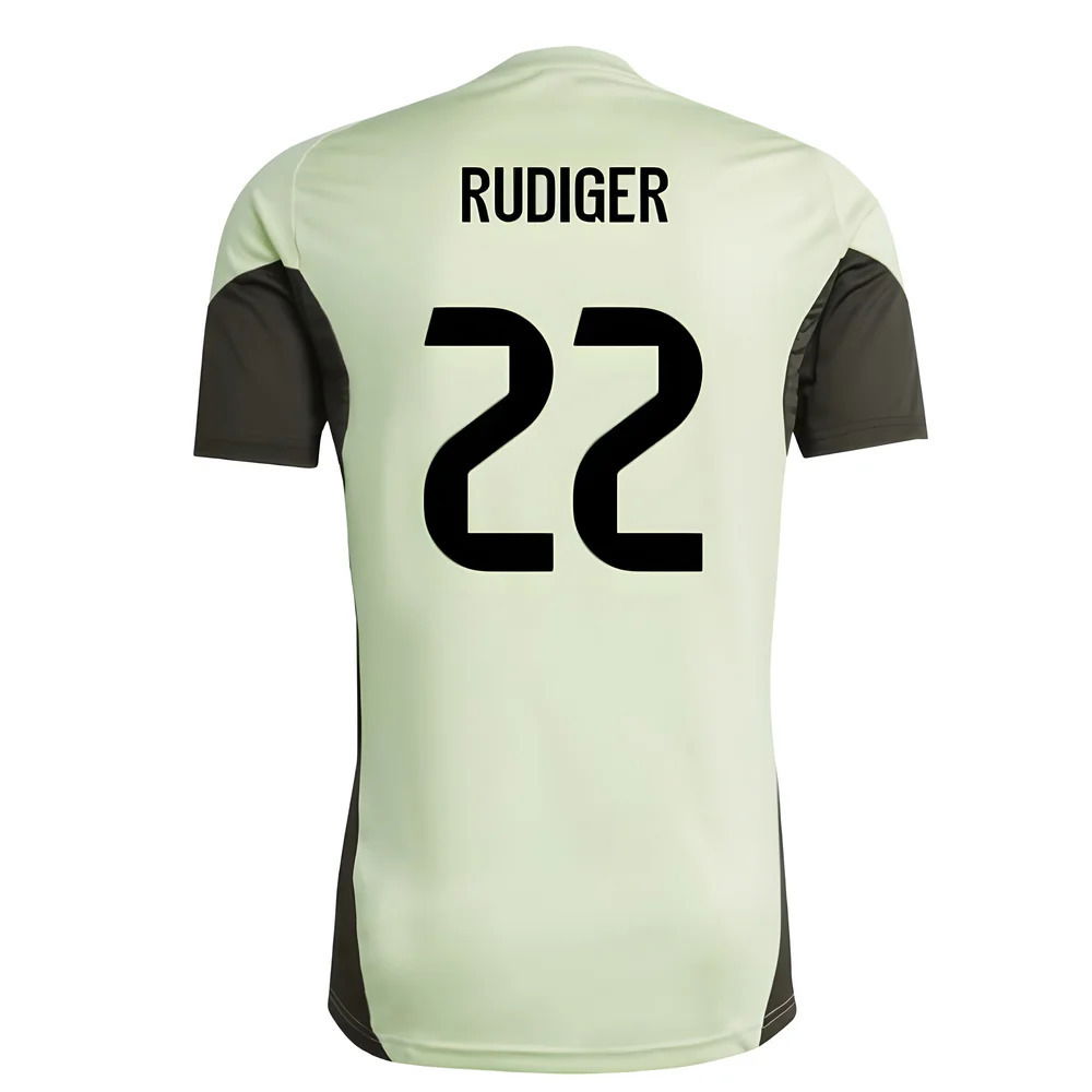 2025-2026 Real Madrid Training Jersey (Almost Lime) (Rudiger 22)