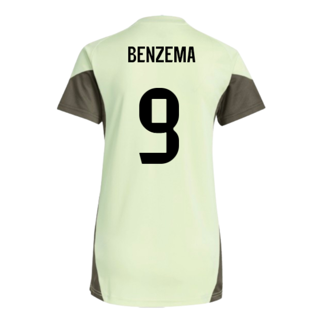 2025-2026 Real Madrid Training Jersey (Almost Lime) - Womens (Benzema 9)