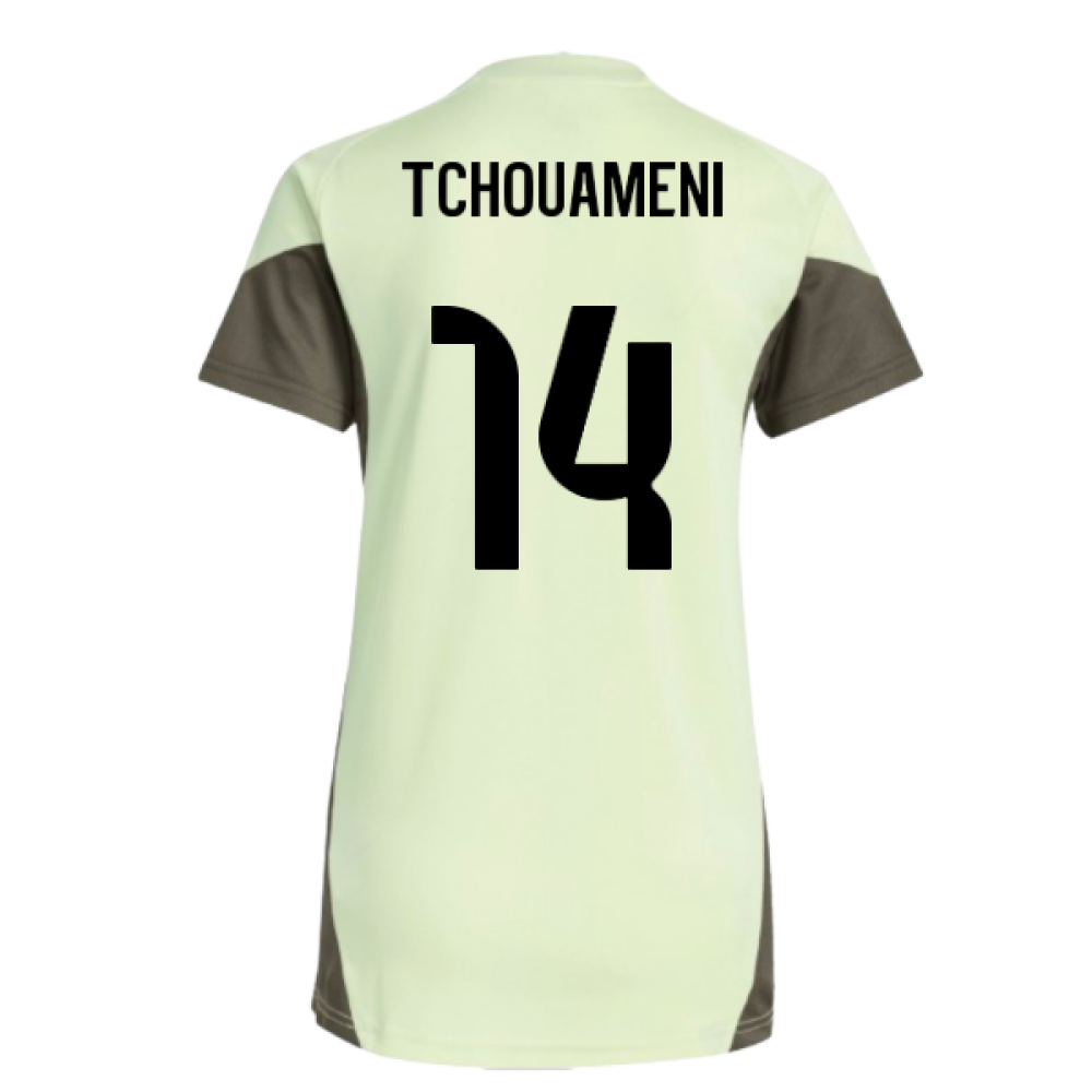 2025-2026 Real Madrid Training Jersey (Almost Lime) - Womens (Tchouameni 14)