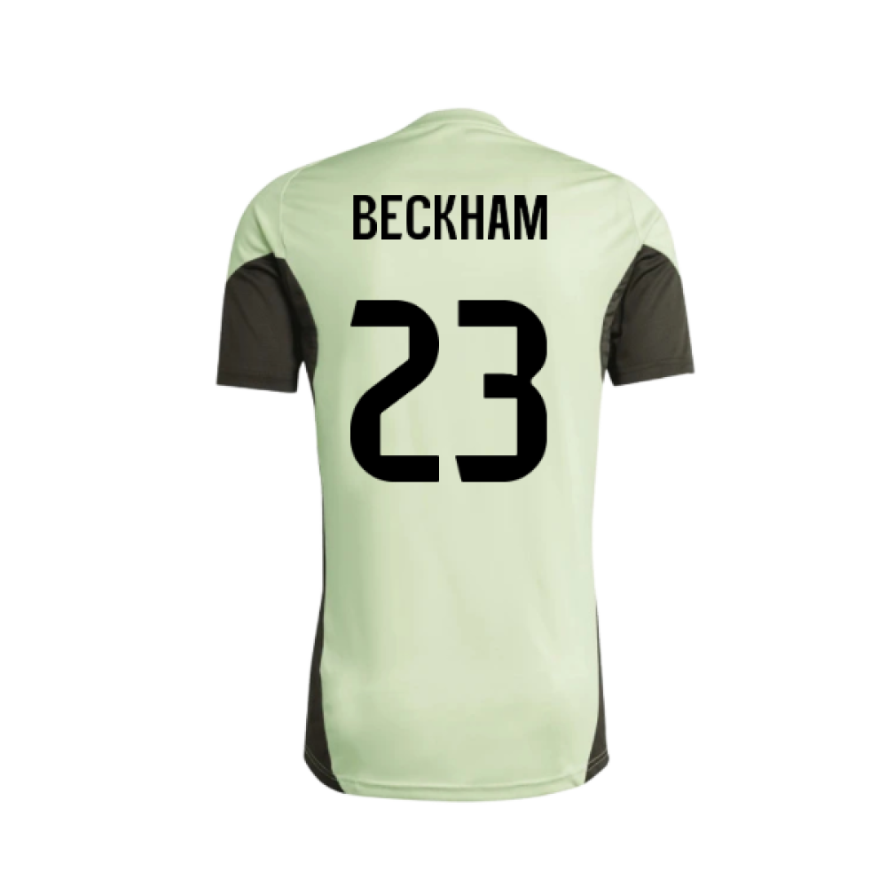 2025-2026 Real Madrid Training Tee (Almost Lime) - Kids (Beckham 23)
