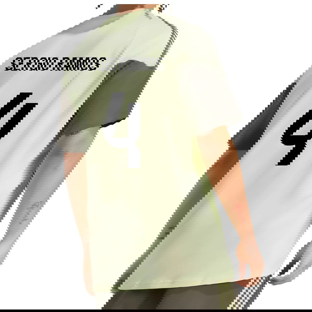 2025-2026 Real Madrid Training Tee (Almost Lime) (Sergio Ramos 4)