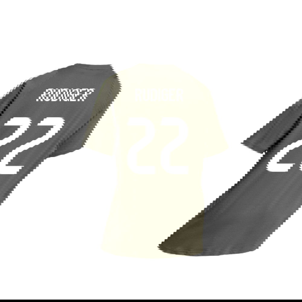 2025-2026 Real Madrid Training Tee (Utility Grey) (Rudiger 22)