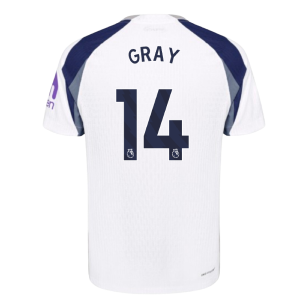 2025-2026 Tottenham Hotspur Authentic Home Shirt (Gray 14)
