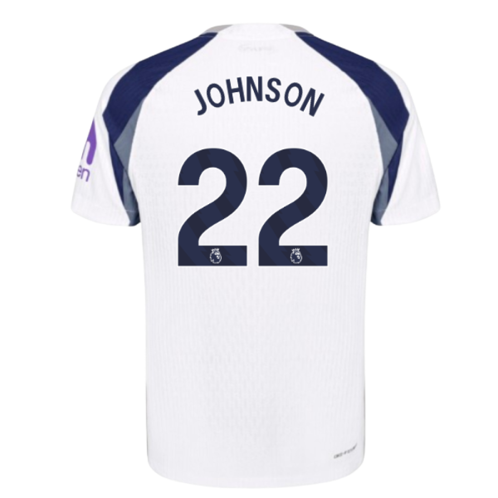 2025-2026 Tottenham Hotspur Authentic Home Shirt (Johnson 22)