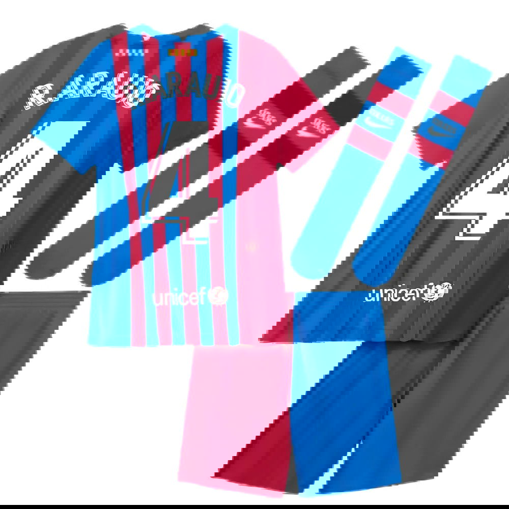 2021-2022 Barcelona Vapor Match Home Shirt (Kids) (R.ARAUJO 4)