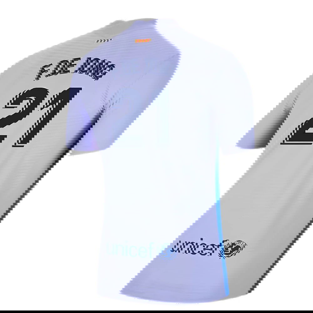 2021-2022 Barcelona Away Shirt (Kids) (F.DE JONG 21)