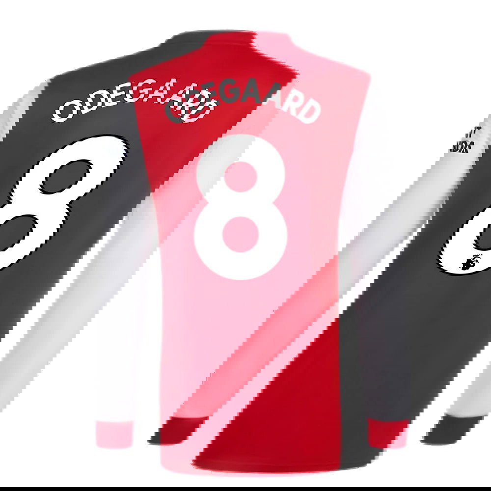 Arsenal 2021-2022 Long Sleeve Home Shirt (ODEGAARD 8)