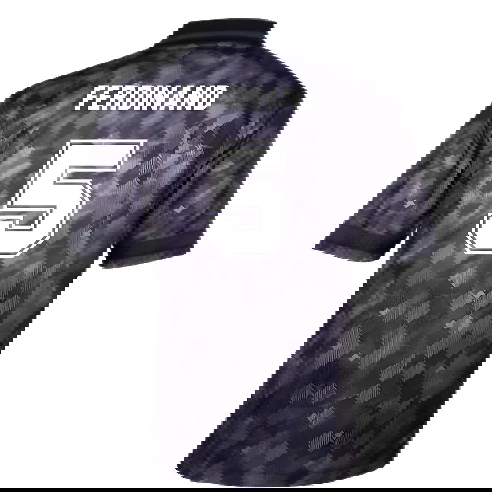 England 1990 Black Out Retro Football Shirt (Ferdinand 5)