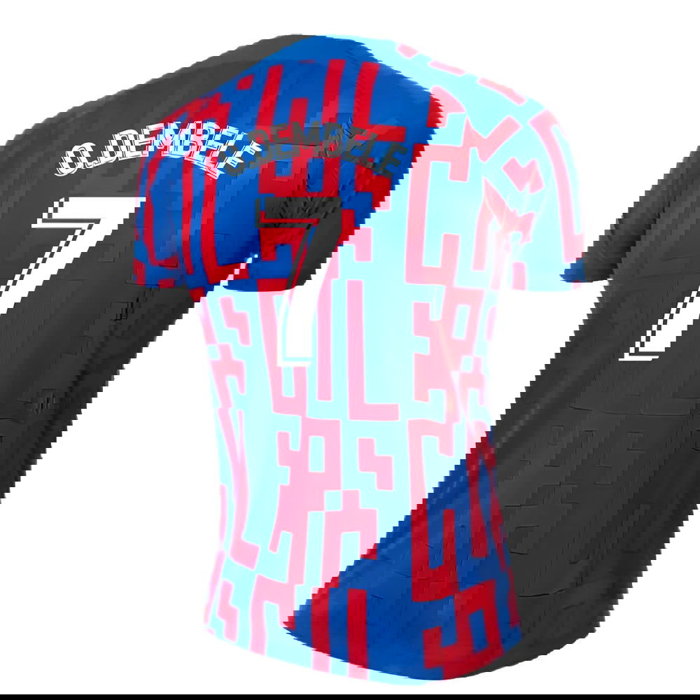 2022-2023 Barcelona Pre-Match Training Shirt (Blue) - Ladies (O.DEMBELE 7)