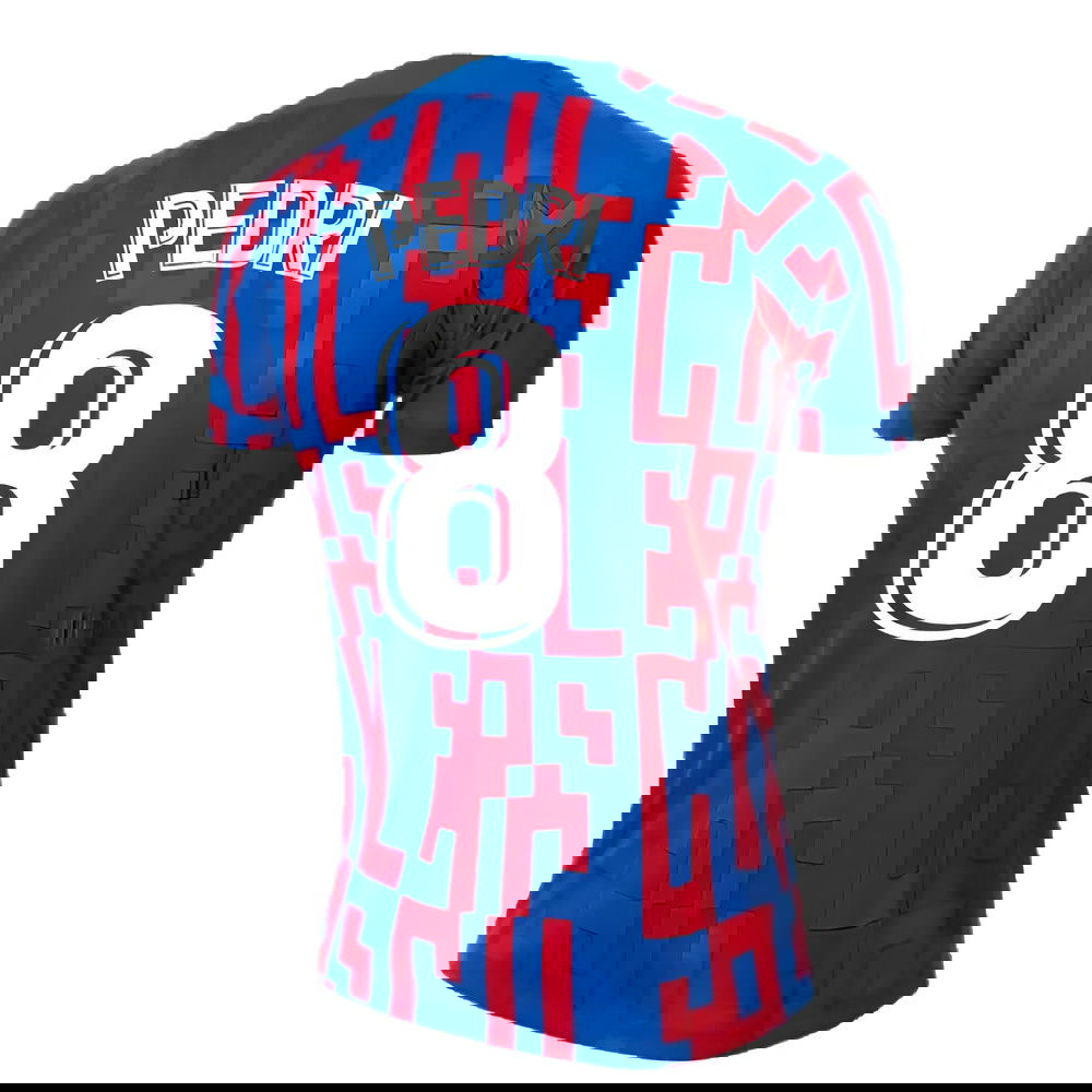 2022-2023 Barcelona Pre-Match Training Shirt (Blue) - Ladies (PEDRI 8)