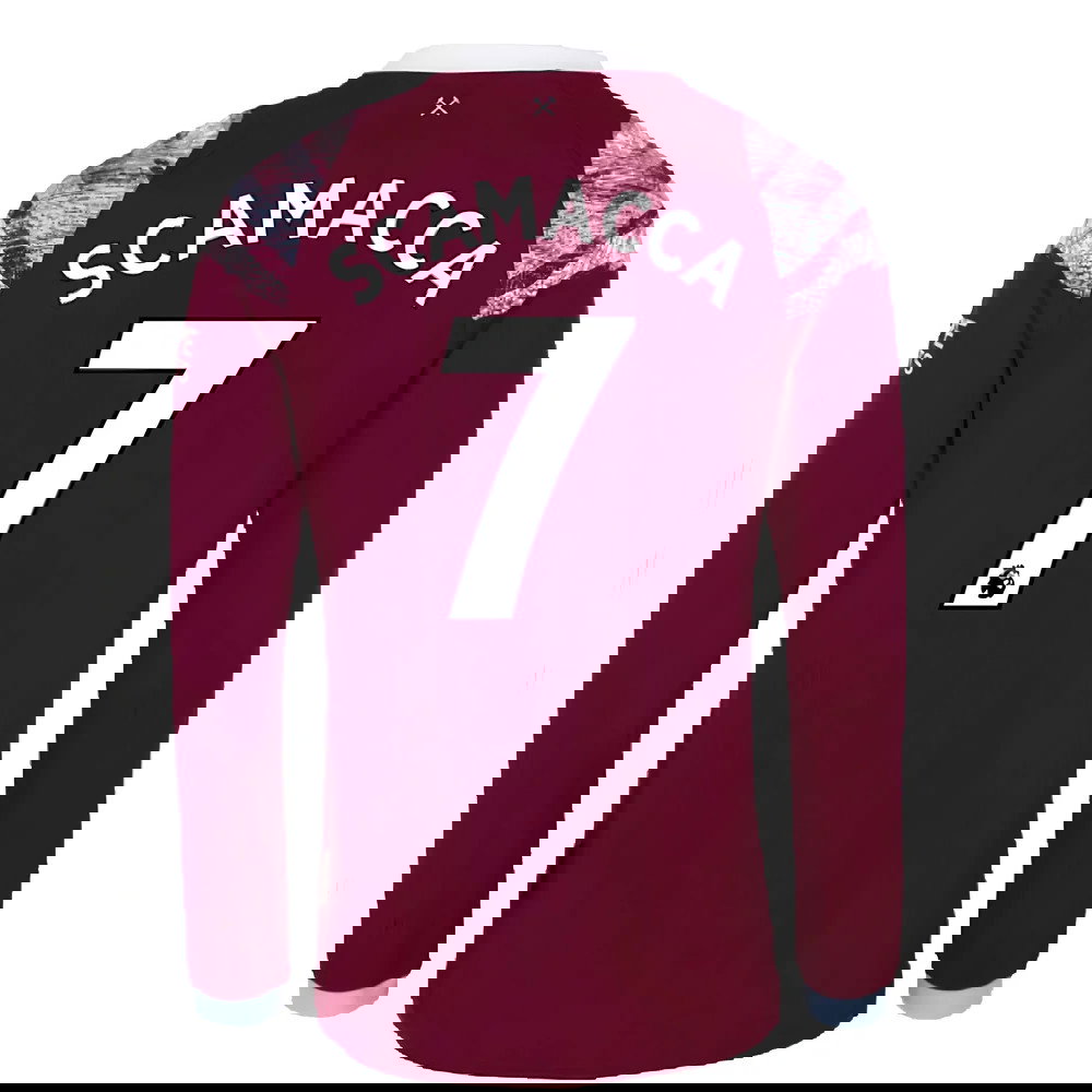 2022-2023 West Ham Long Sleeve Home Shirt (SCAMACCA 7)