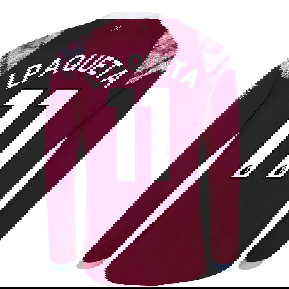 2022-2023 West Ham Long Sleeve Home Shirt (L PAQUETA 11)