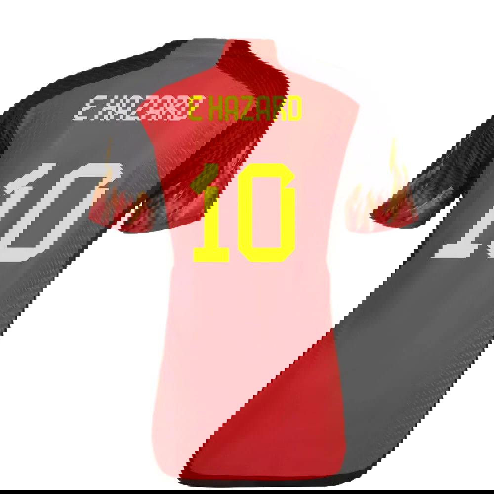 2022-2023 Belgium Authentic Home Shirt (E HAZARD 10)