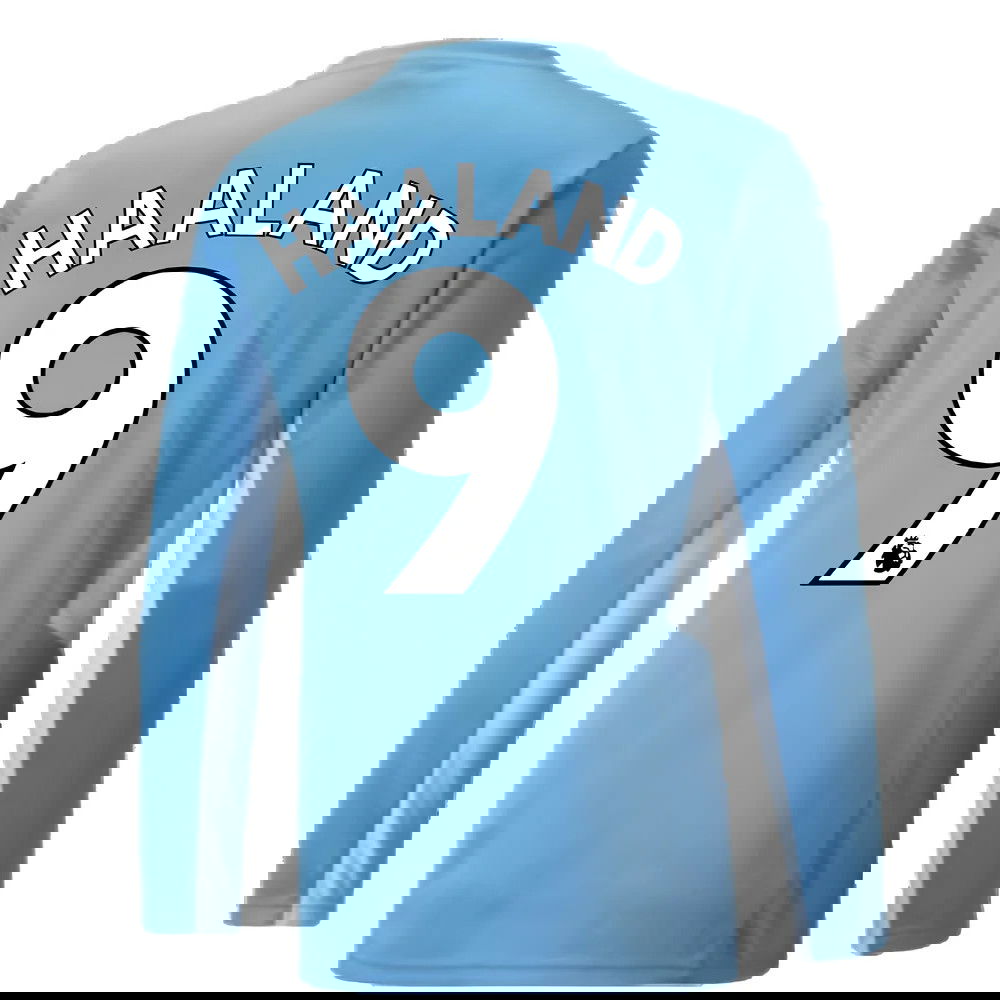 2021-2022 Man City Long Sleeve Home Shirt (HAALAND 9)