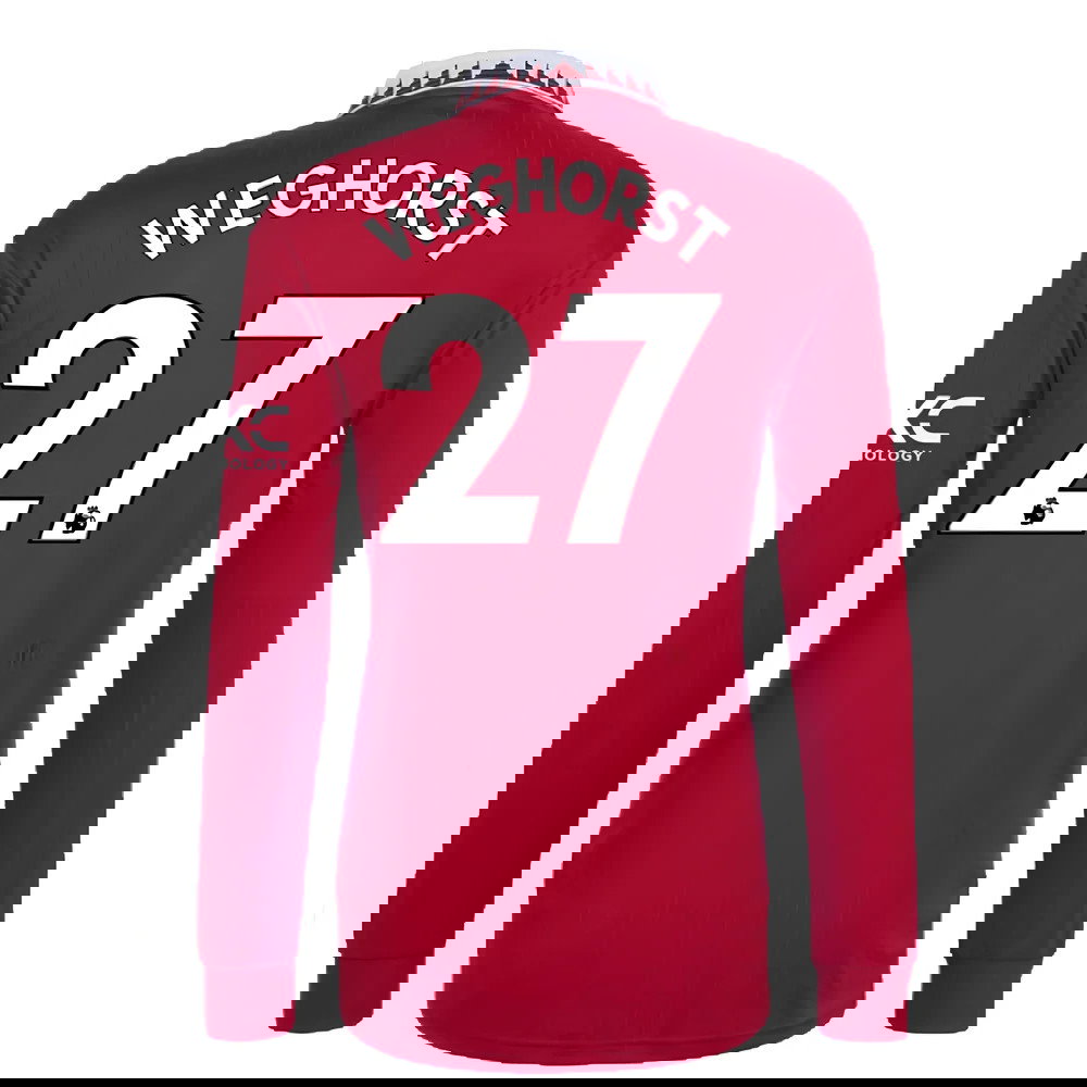 2022-2023 Man Utd Long Sleeve Home Shirt (Weghorst 27)