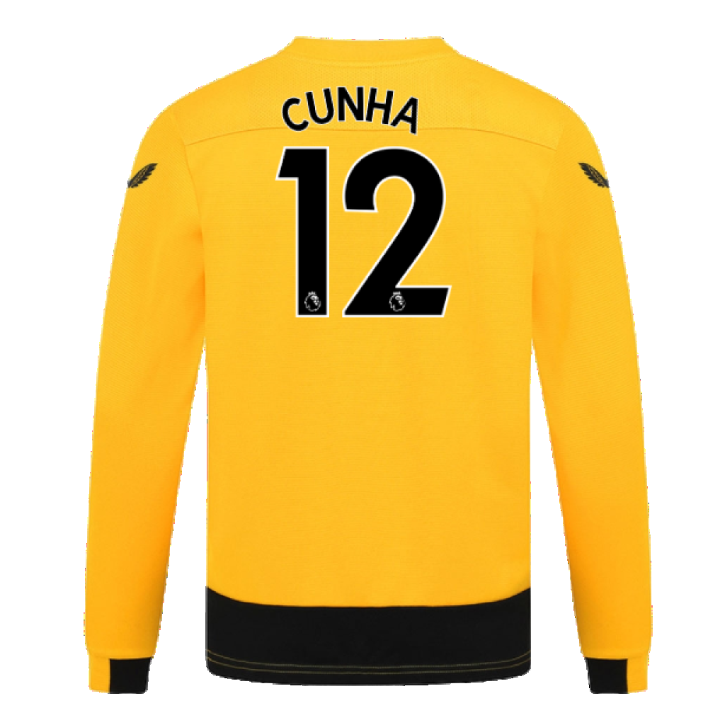 2022-2023 Wolves Long Sleeve Home Shirt (Kids) (Cunha 12)