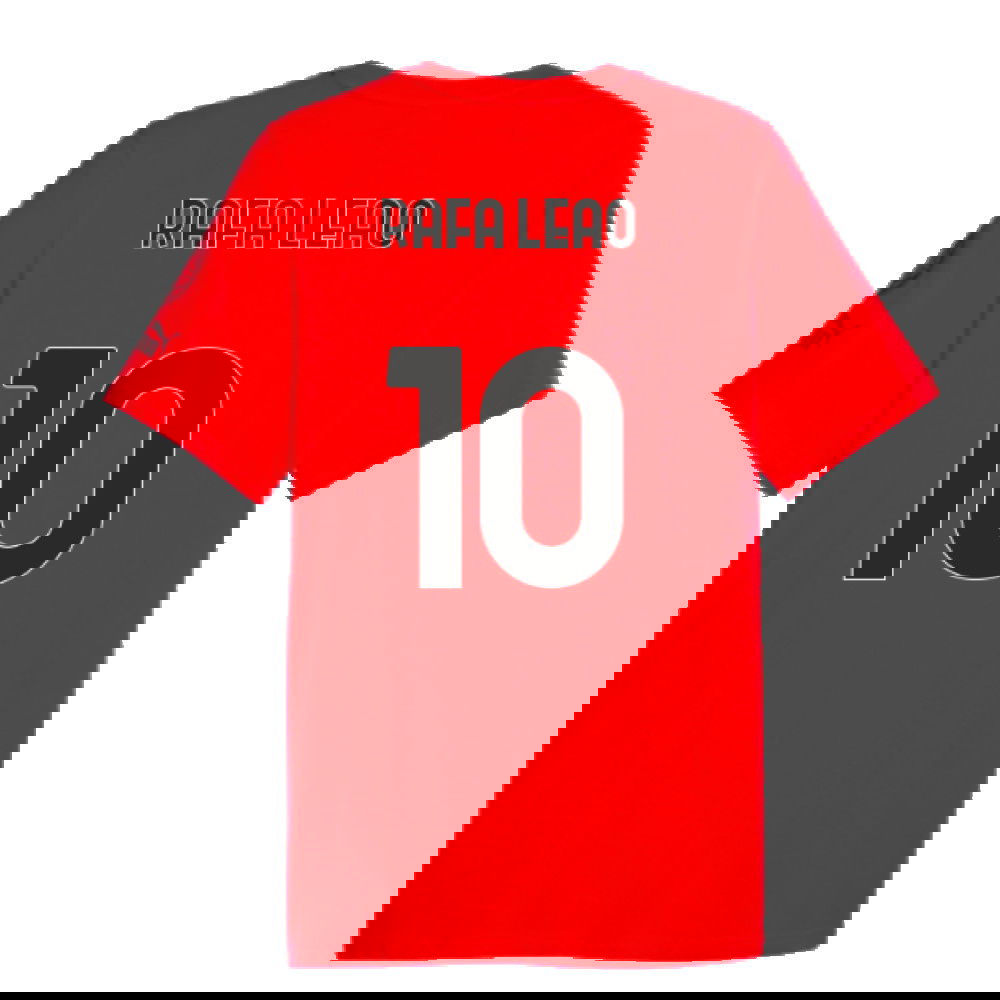 2023-2024 AC Milan FtblCore Graphic Tee (Red) (Rafa Leao 10)