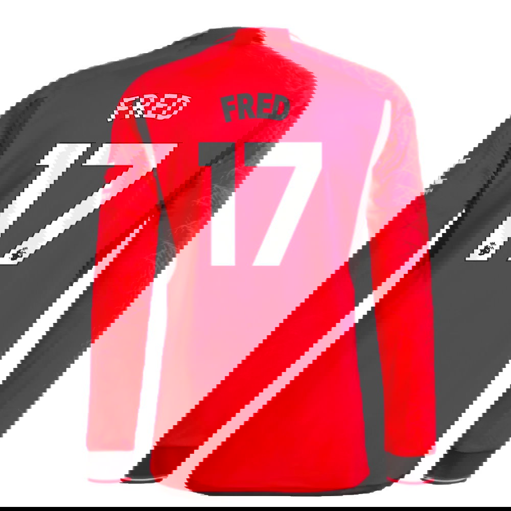 2023-2024 Man Utd Long Sleeve Home Shirt (Fred 17)