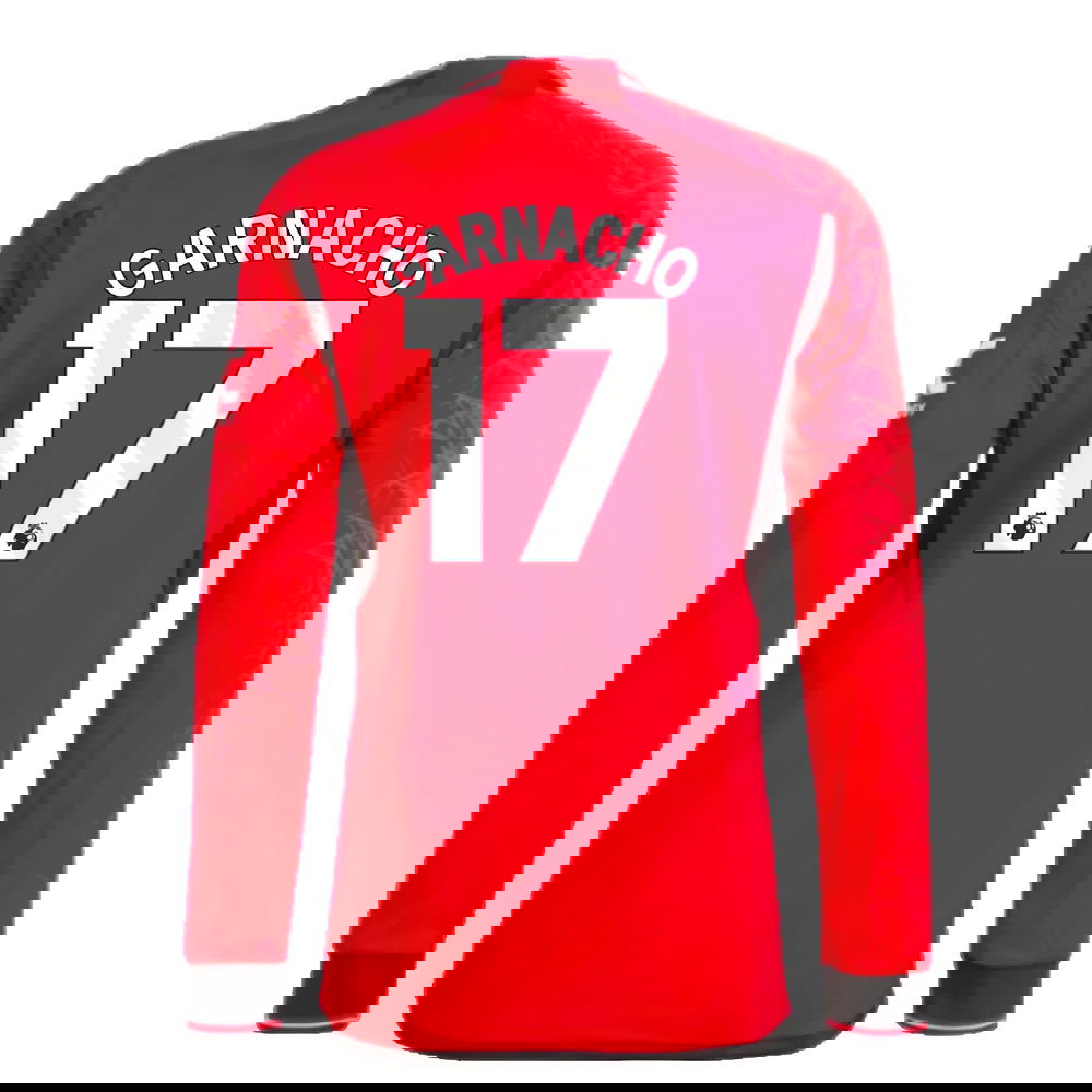 2023-2024 Man Utd Long Sleeve Home Shirt (Garnacho 17)