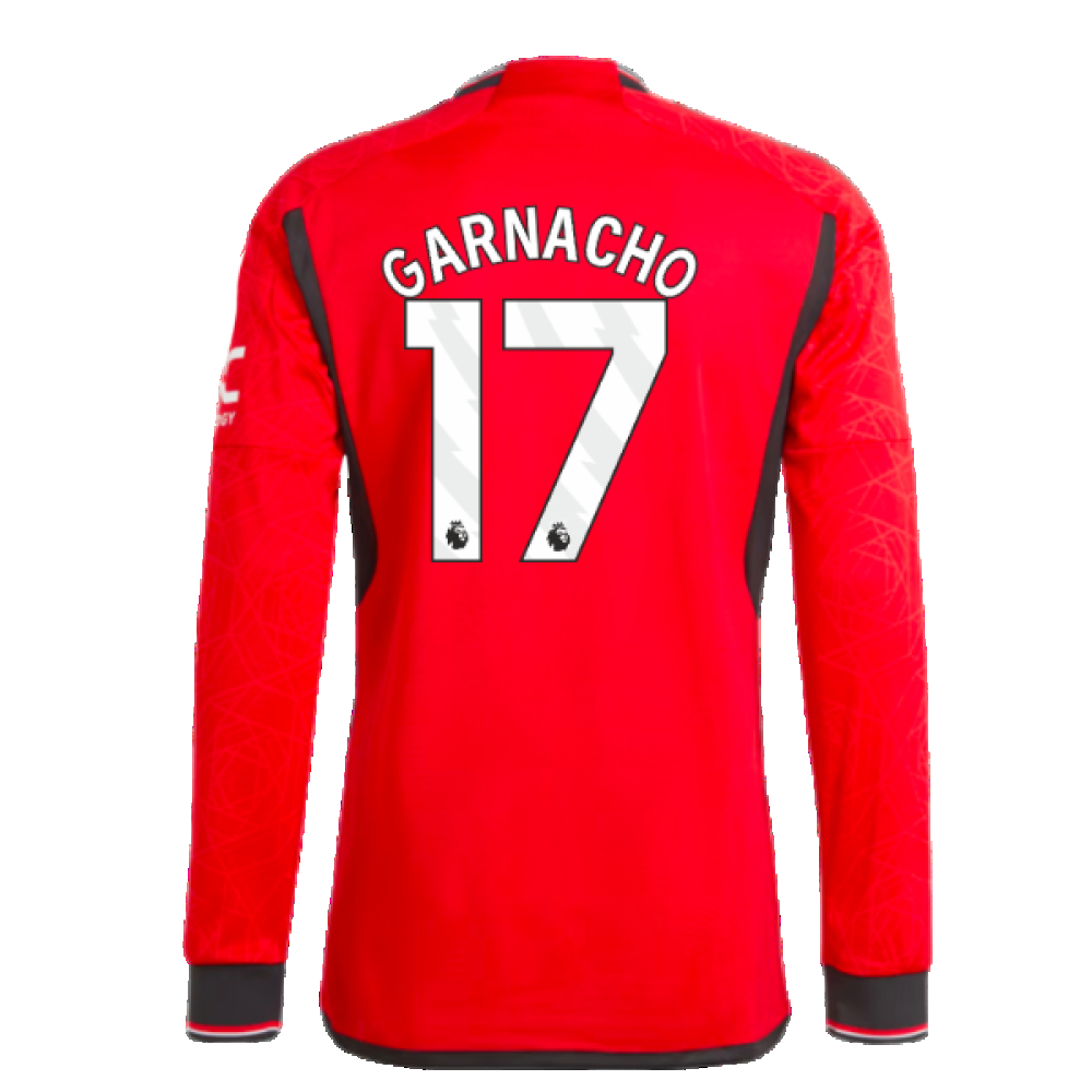 2023-2024 Man Utd Long Sleeve Home Shirt (Garnacho 17)