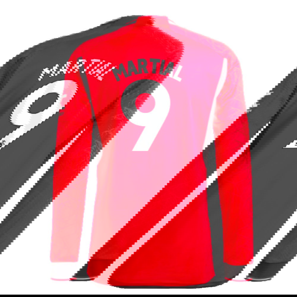2023-2024 Man Utd Long Sleeve Home Shirt (Martial 9)