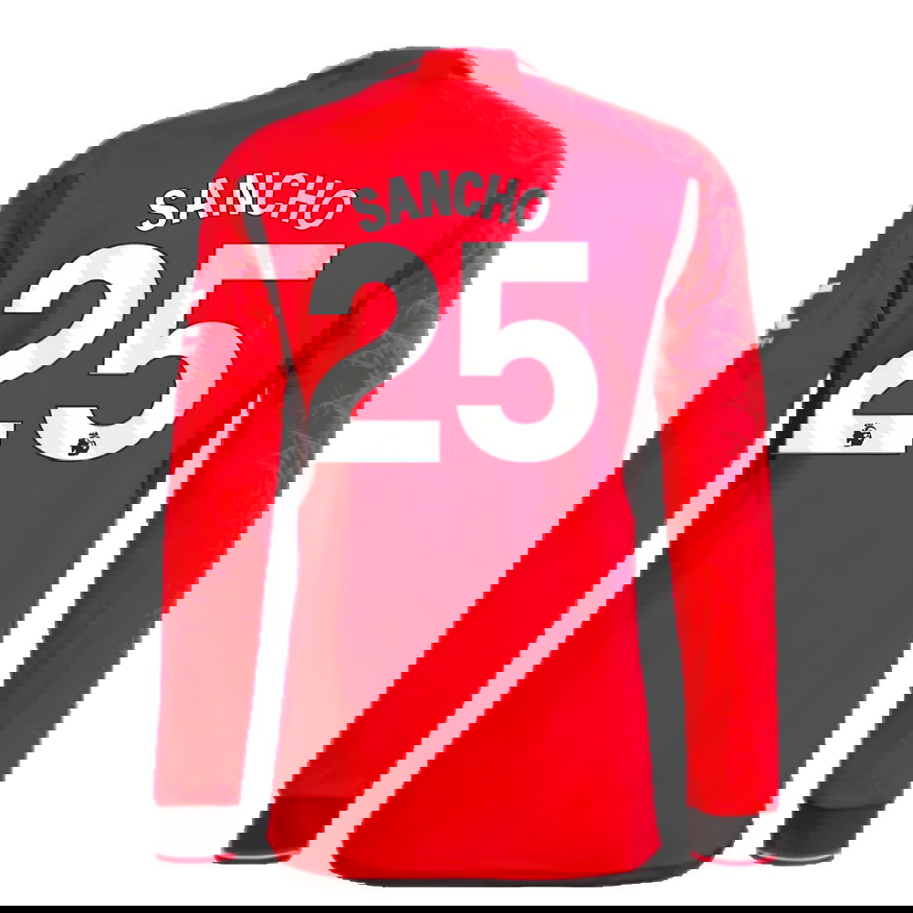 2023-2024 Man Utd Long Sleeve Home Shirt (Sancho 25)
