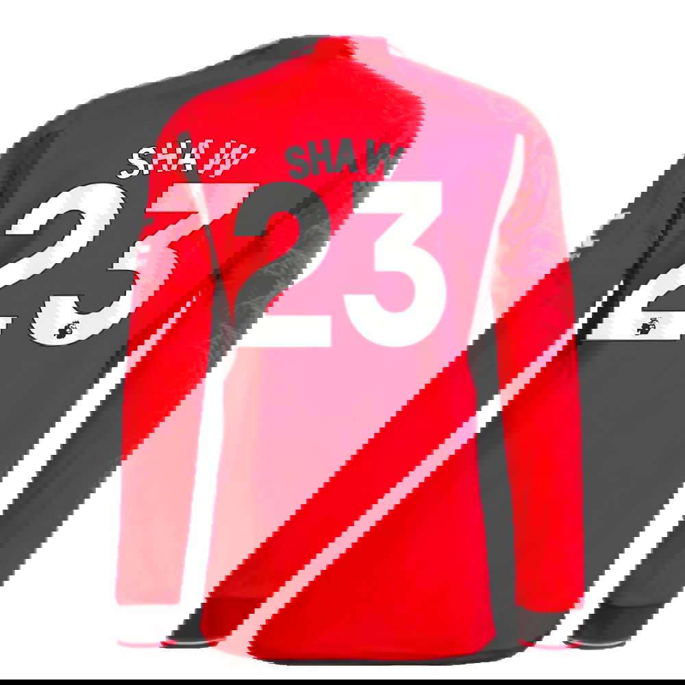 2023-2024 Man Utd Long Sleeve Home Shirt (Shaw 23)