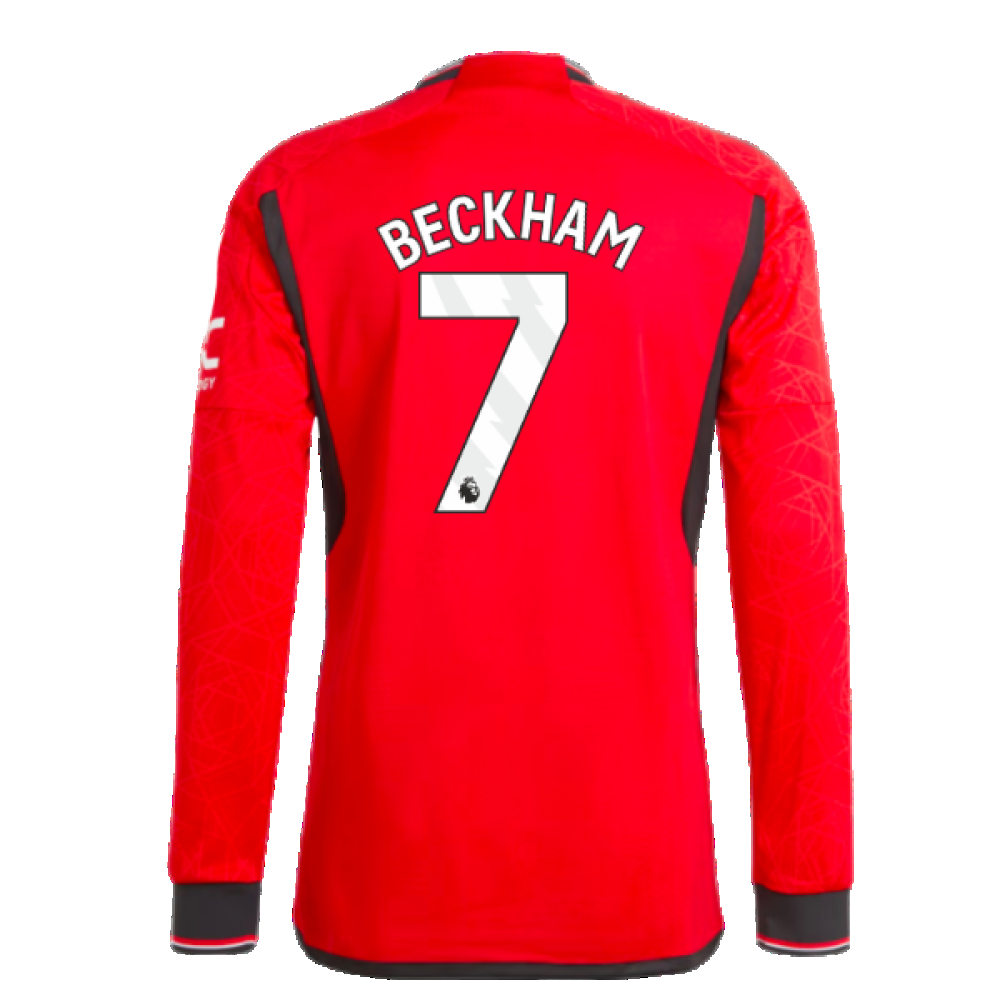 2023-2024 Man Utd Long Sleeve Home Shirt (Beckham 7)