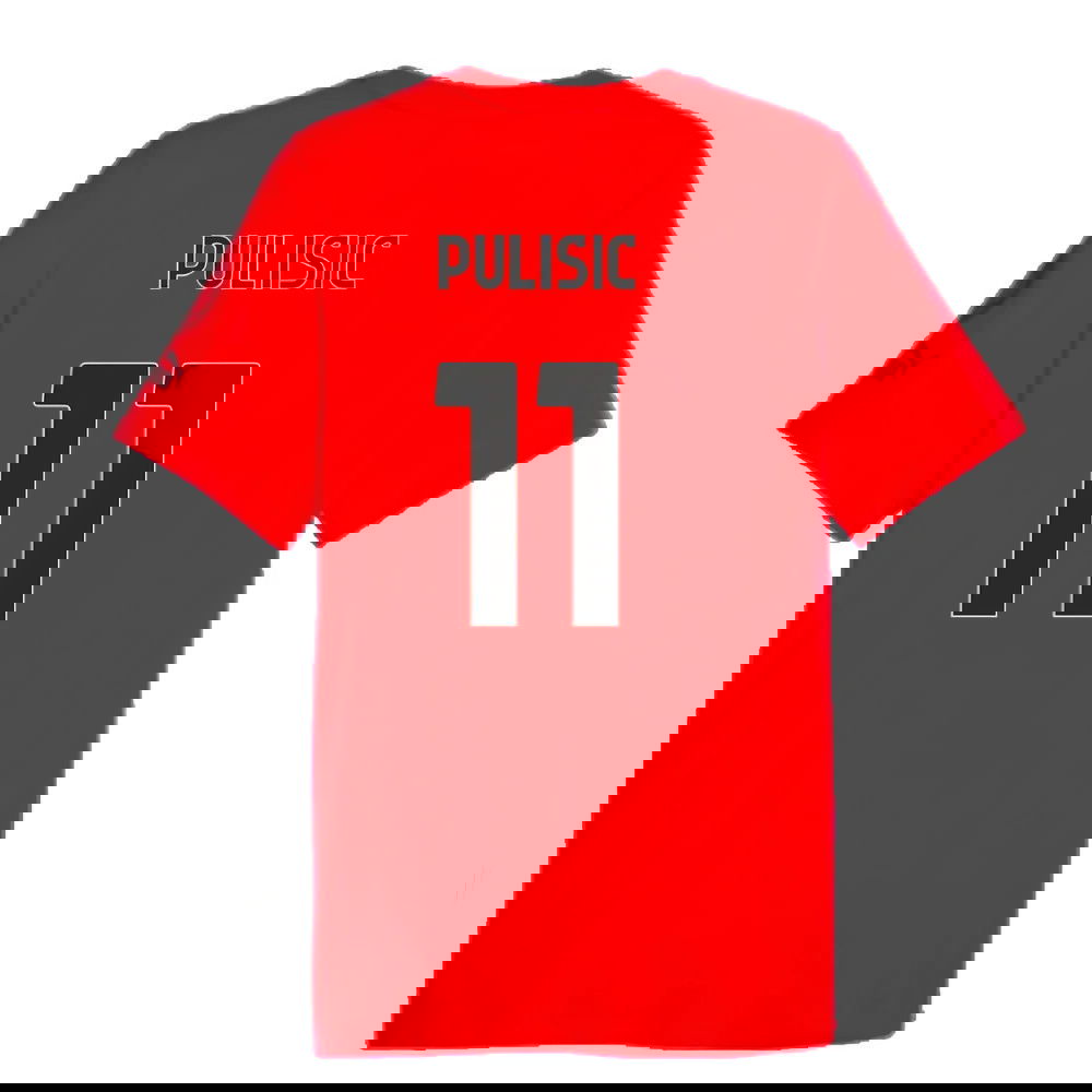 2023-2024 AC Milan FtblCore Graphic Tee (Red) (Pulisic 11)