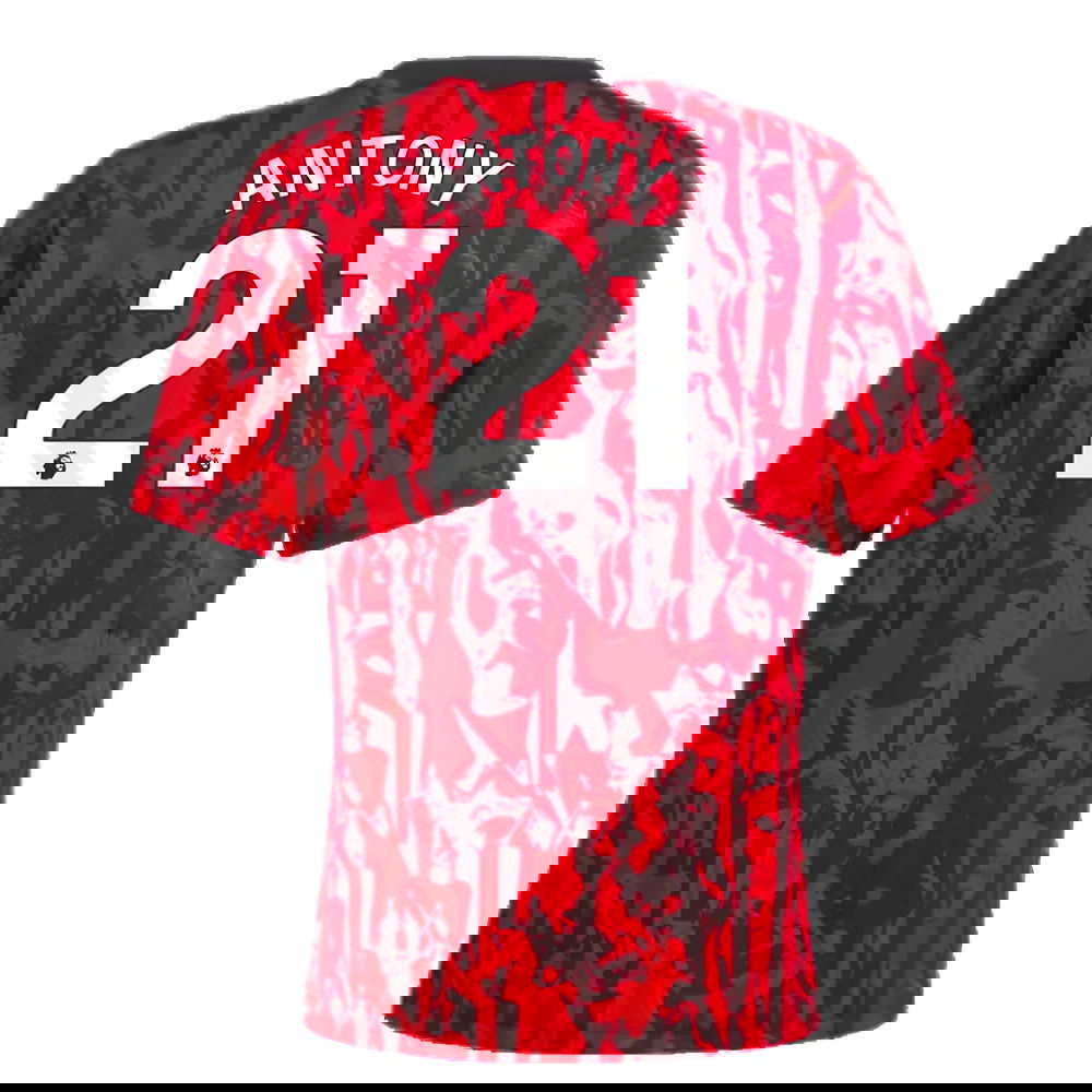 2023-2024 Man Utd Pre-Match Shirt (Red) - Kids (Antony 21)