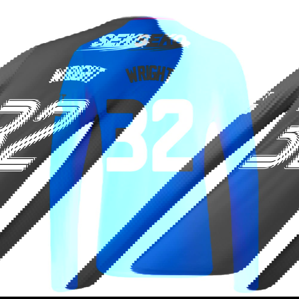 2023-2024 Rangers Long Sleeve Home Shirt (Wright 32)