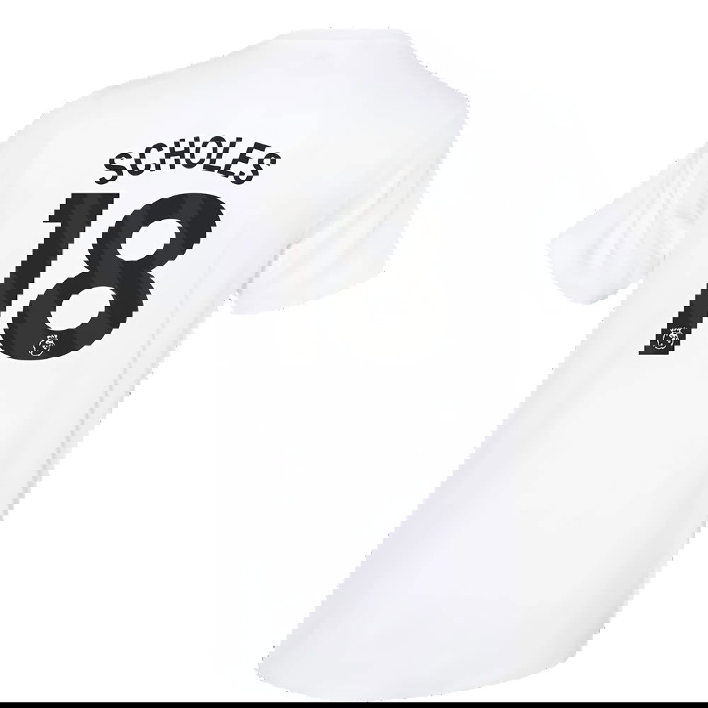 2023-2024 Man Utd Training Tee (White) (Scholes 18)