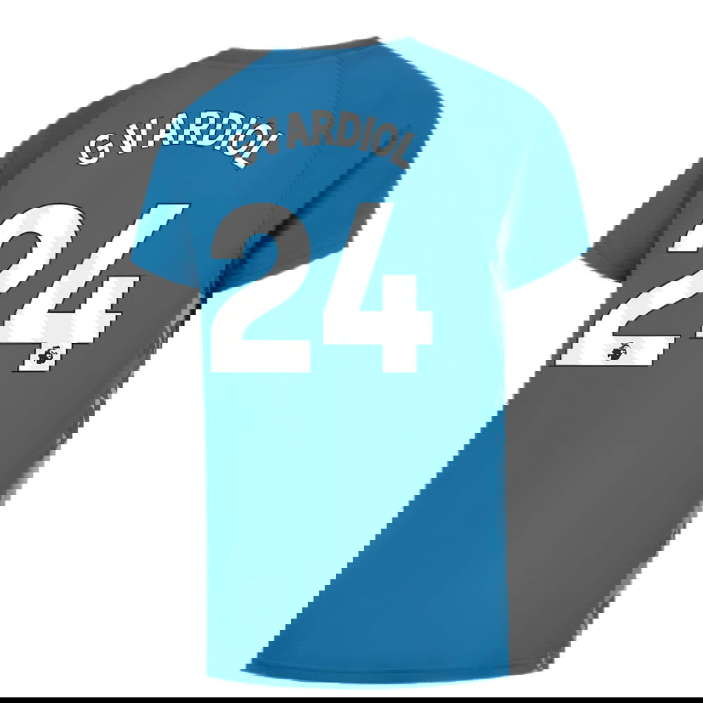 2023-2024 Man City Pre-Match Jersey (Lake Blue) - Kids (Gvardiol 24)